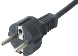 JF-04 European VDE CEE7/7 2-pole With Earthing  Staight Plug Schuko Power Cord