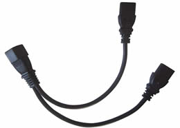 Y Splitter IEC 60320 C14 to 2 x C13 Power Adapter Cable Cord